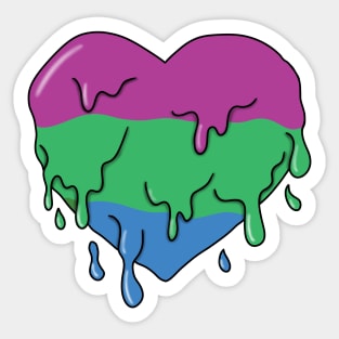 Melting polysexual heart Sticker